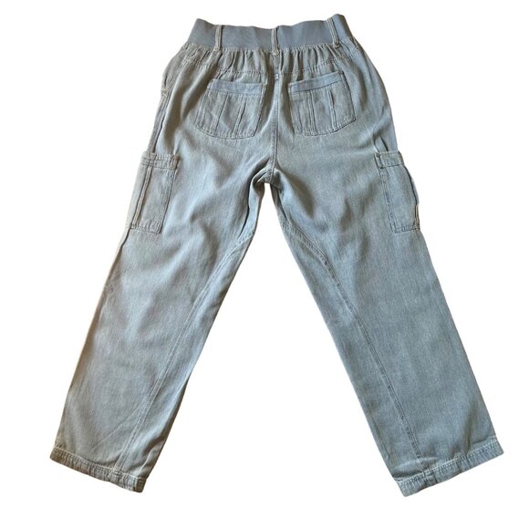 Woman Within Modern Fit Cotton Cargo Pants Size 16W Light Blue Jeans Lightweight - Picture 2 of 8